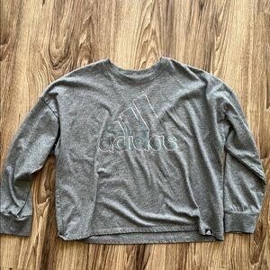 Adidas Heather Gray Logo Sweatshirt